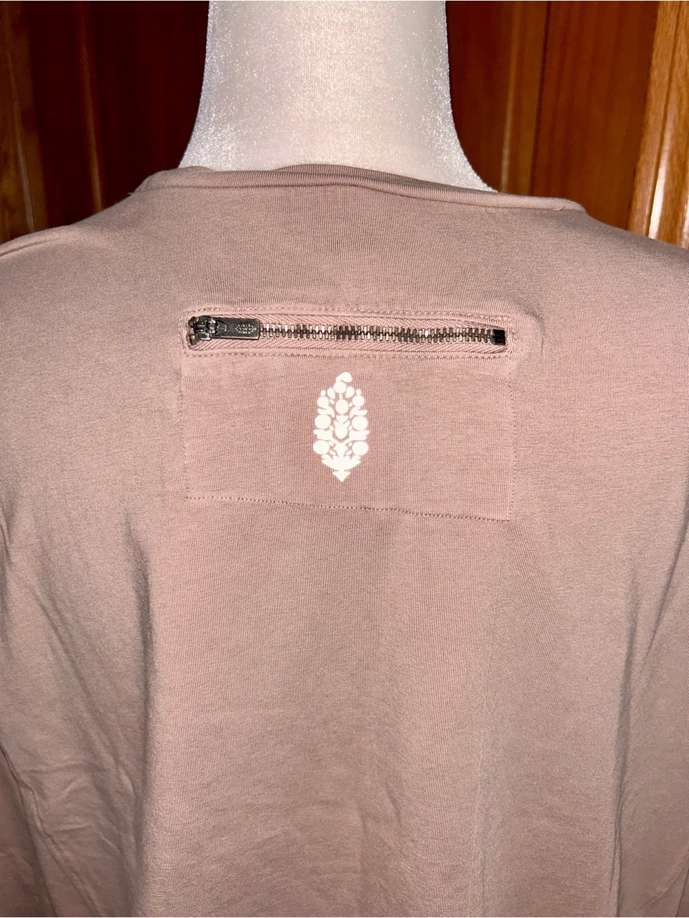 FP Movement by Free People Creamy Soft BeigeLong Sleeve Tee with Back Zip Pocket